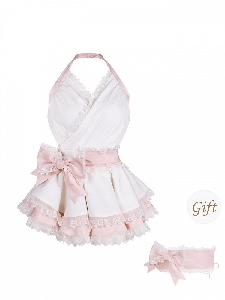 Trim Bow and Dress Detachable White Cami Lace Tiered Sash with