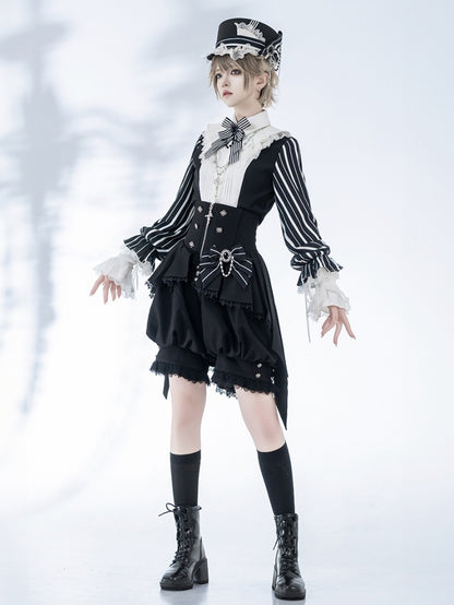 黒のコルセットベルト、ハイウエスト王子のロリータショーツ、サーカス風