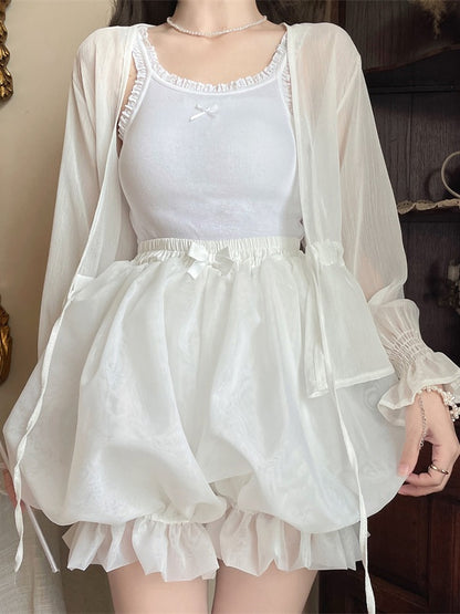 Puffy Organdy Bloomers Lolita White