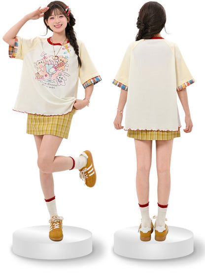 Details Pin Beige Cartoon Dessert Print