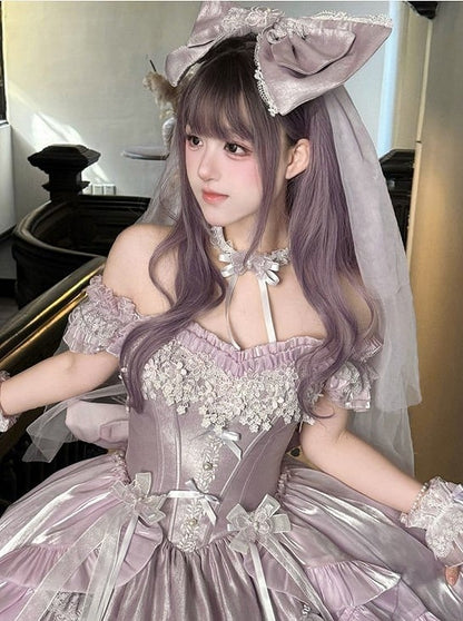 Lolita Veil 6 – Head Color with Bow Hime Large Options