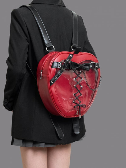 Apple Backpack: Accents Ita Bow Belt Edgy Red