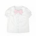 Pink White Bowknot Peter Pan Collar Puff Sleeves Lolita Blouse