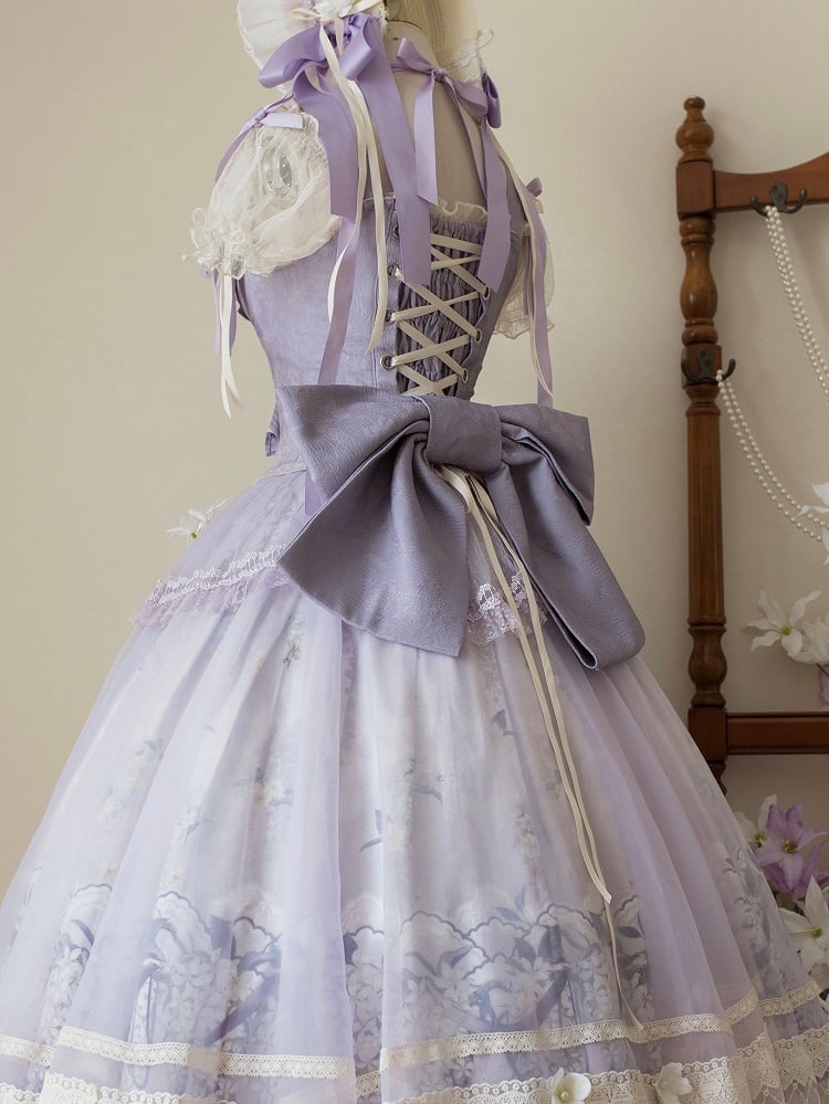 Grüne Schleife groß lila /