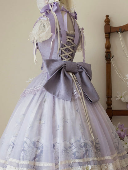 Grüne Schleife groß lila /