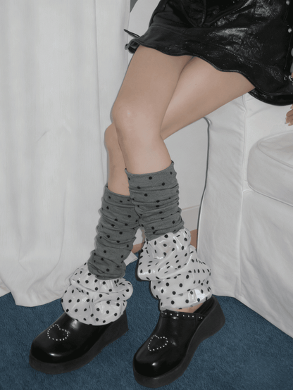 Options 2 Color Pattern Polka-dot Color-Block Warmers Leg