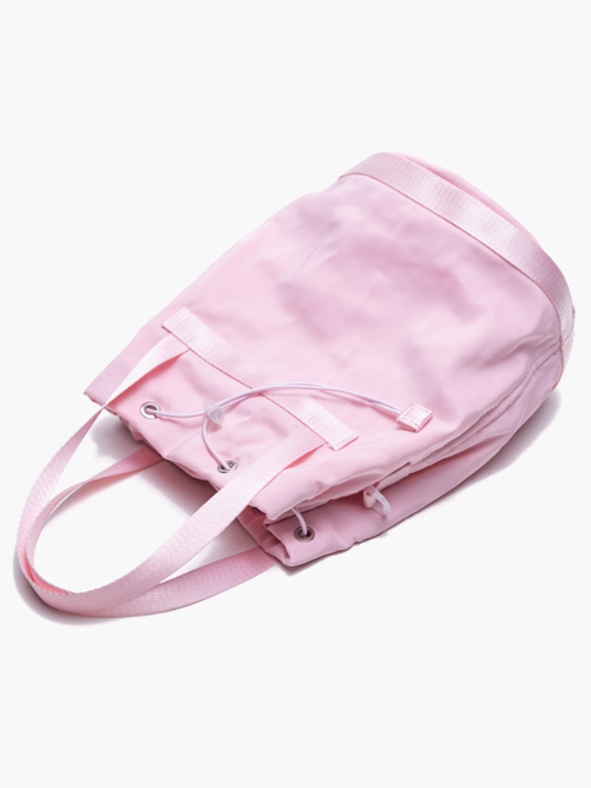 Capacity Kawaii Style Large Pink Drawstring Bucket Bag In Deamy