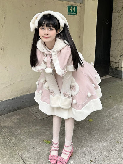 ホワイトのスイートなぬいぐるみウサギの耳のヘアバンド