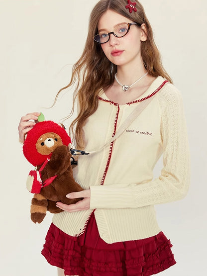 + アップルレッドバックパック/クロスボディブラウン28/40 cmパンダ/アップルバッグかわいいキーチェーンぬいぐるみ帽子パンダ