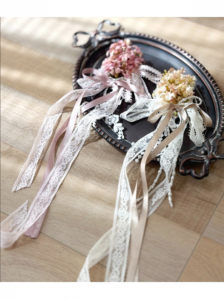 Sweet Lolita Floral Embroidery Brooch Set - Penny House