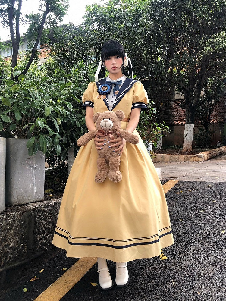 Yellow Sailor Collar Elegant Lolita Dress - LilyVow