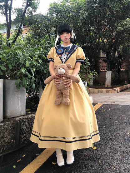 Yellow Sailor Collar Elegant Lolita Dress - LilyVow