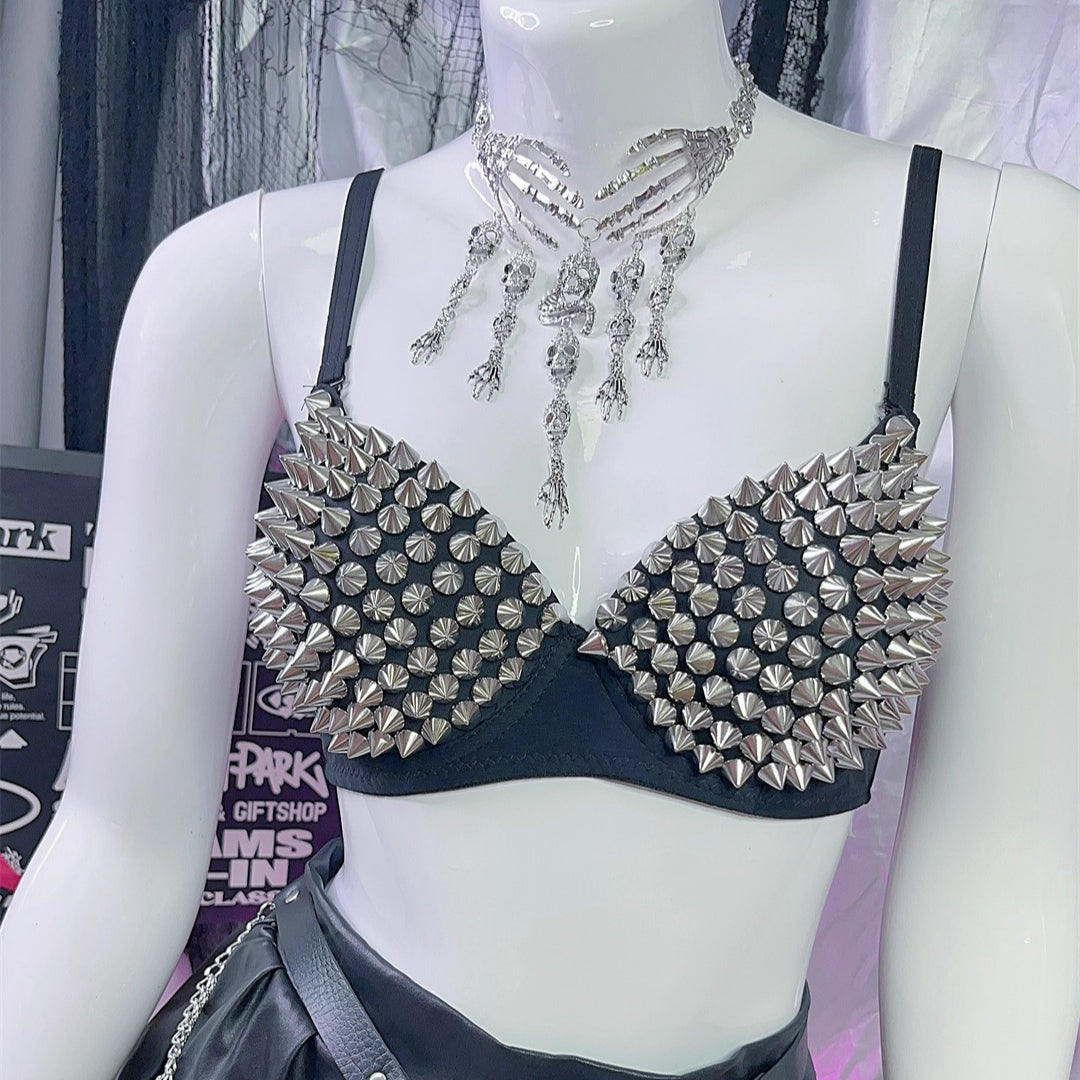 Rivet Rock Black Outerwear Punk Dark Bra