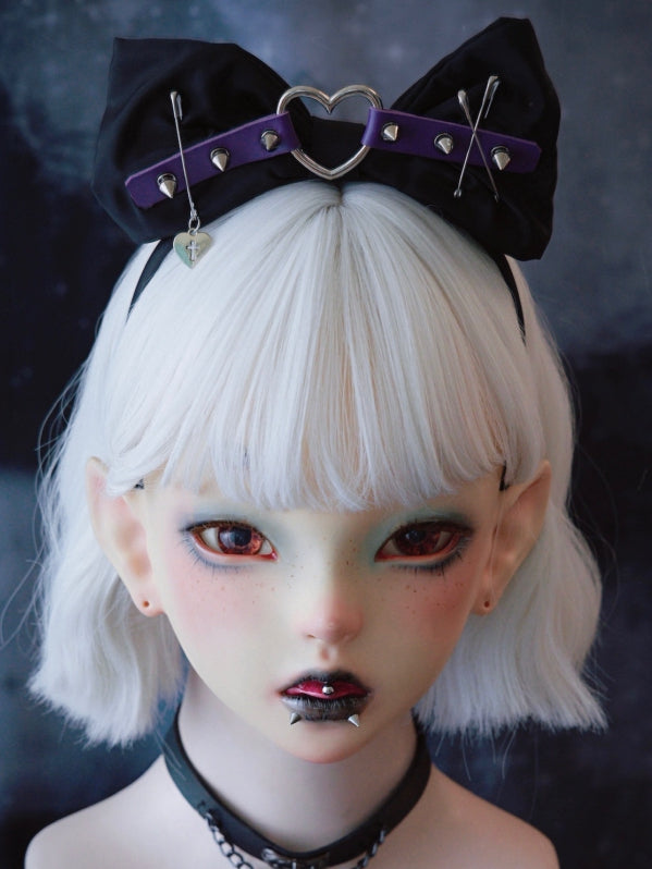 KC Studs And Purple Black With Heart Buckle