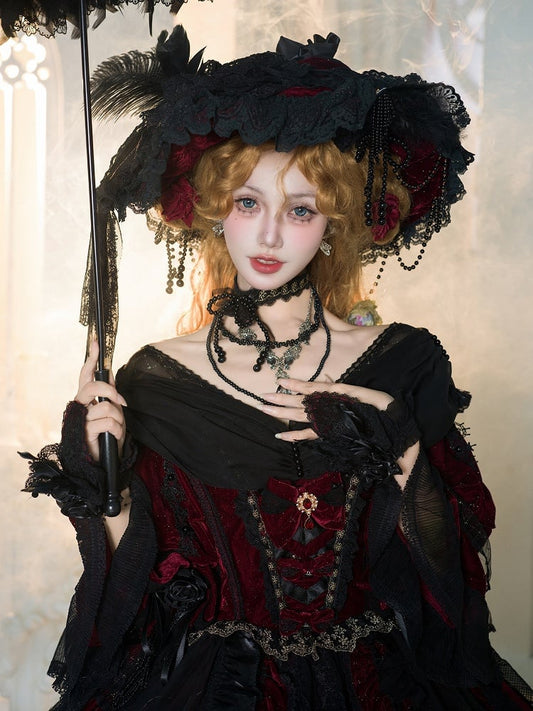 / White Black Necklace Beaded