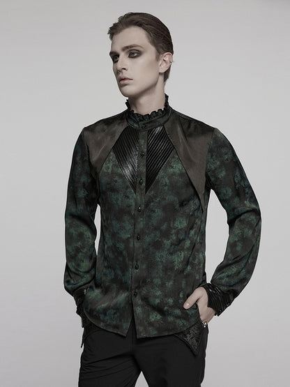 Goth Black Men's Shirt Green