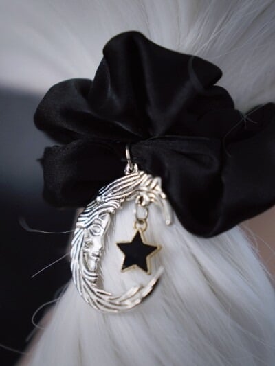 Gothic Hair Tie with Moon Pendants - Strange Sugar