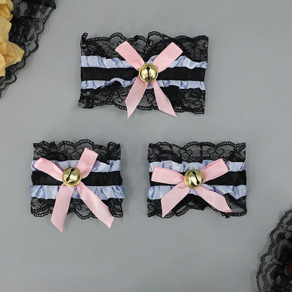 Cuffs Lace Choker Pair 12 + - of A Lolita Bell Wrist Set Colors