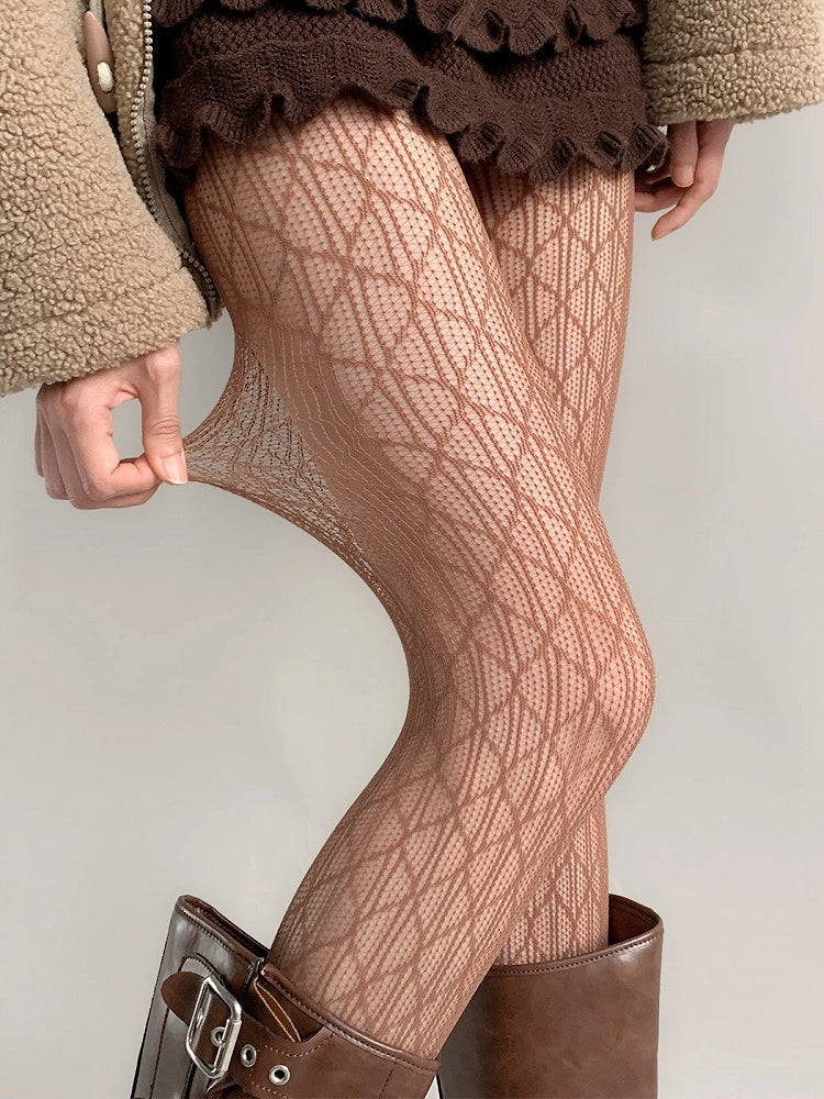 Sheer Tights Diamond Mesh