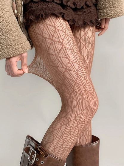 Sheer Tights Diamond Mesh