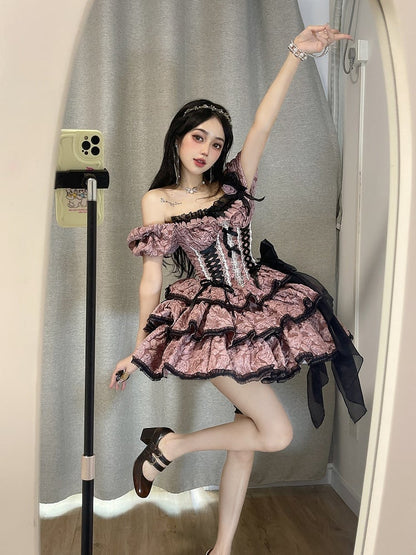 Tulle Rose Lolita Black Brooch