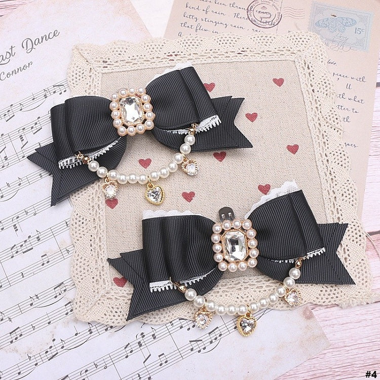 Options Jirai Shoe 8 Pearl Chain Large Bowknot in Clips Color Kei Size