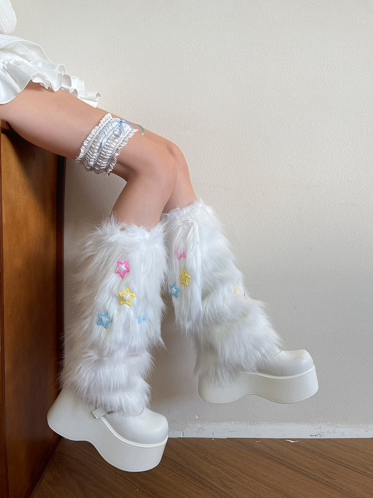 Garter Bow Blue Lace with White Leg Ribbon