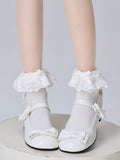Lolita Lace Socks Ruffled White Cute