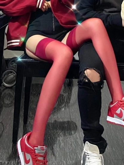 Colors Semi-Sheer Suspender Tights 4