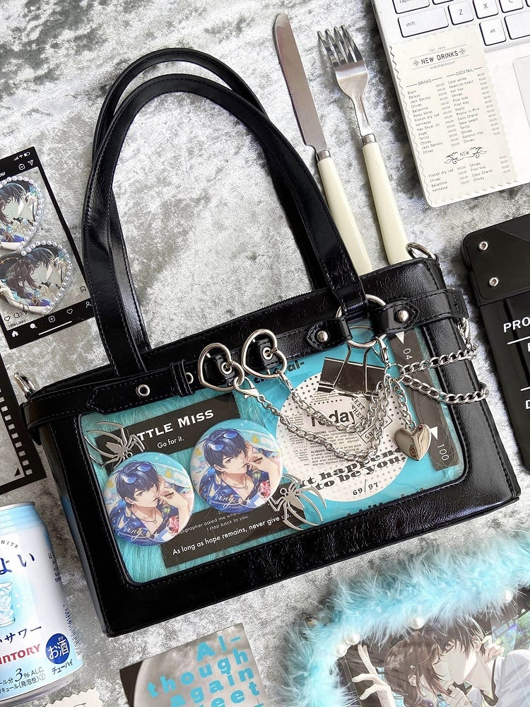 Tasche Schwarz Ketten Schulter Abnehmbare Ita