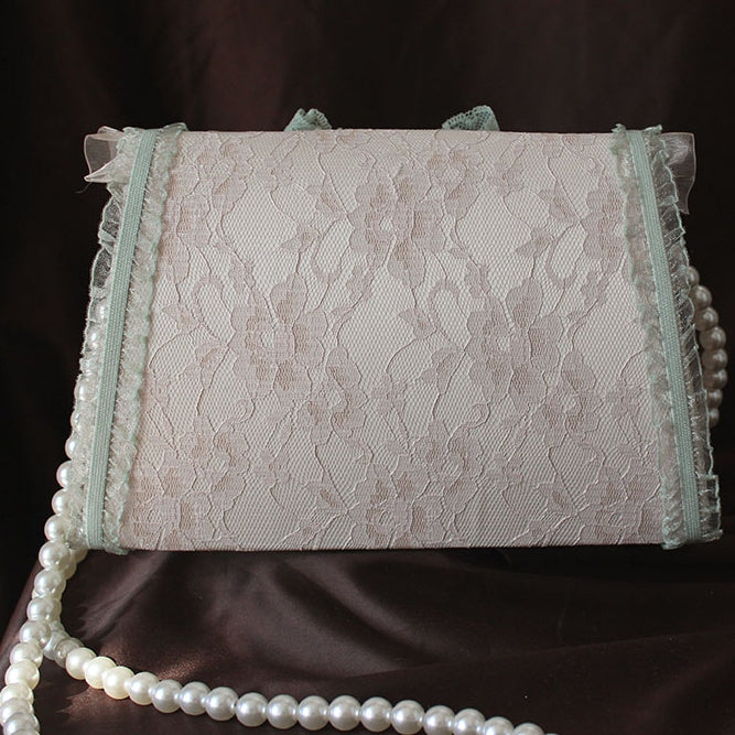 Bear Design Bowknot Details Lace Trim  Bag