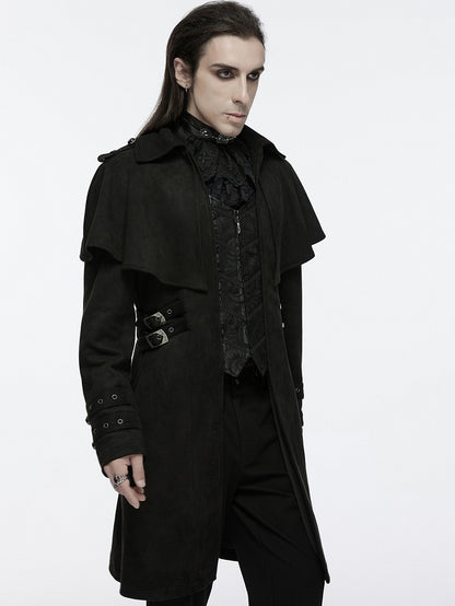 Men's Goth Black Jacket Style Cloak