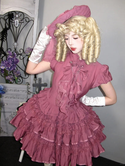 Pink Pastel Gothic Lolita Puffy Skirt