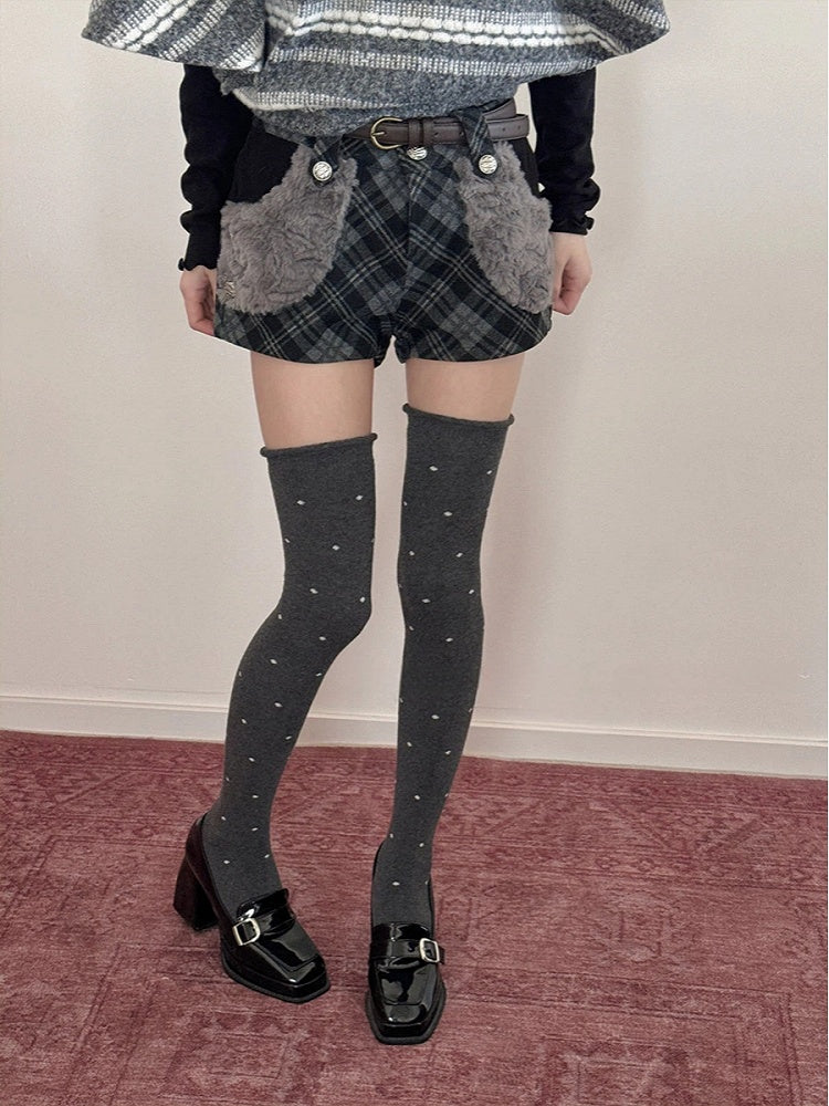Polka Knit Stockings 5-Color Dot