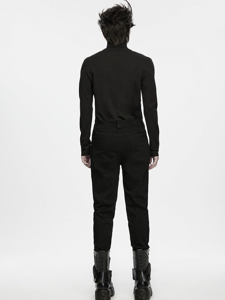 Dual-Pocket Black Baron Uniform Men's Trousers - Punk Rave