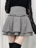 Jirai Black Kei Korsett Taille Doppellagiger Rock Hahnentritt