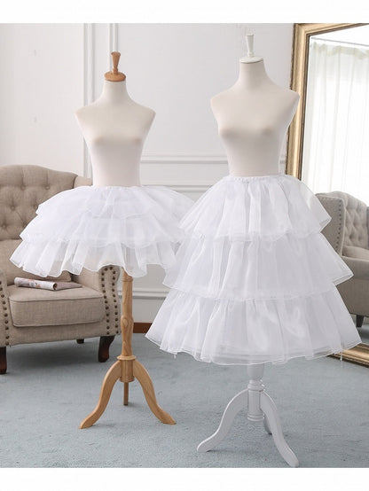 Adjustable Fish Bone Petticoat in Black/White for Daily Wear - Lolita Wind Story