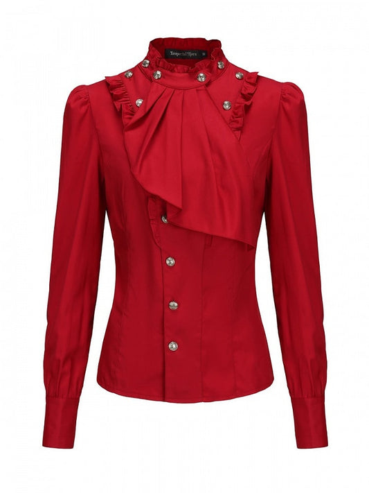Lolita Rotes Hemd Jabot im Ritterstil Ouji Aristokratenkragen