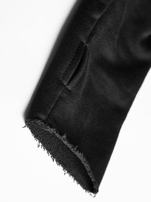 Asymmetric Sweater Black Coat Diagonal Punk Hem