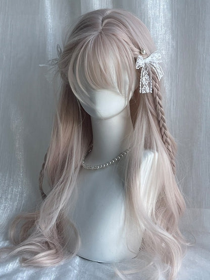 Altrosa gewellte Perücke mit Air Bangs