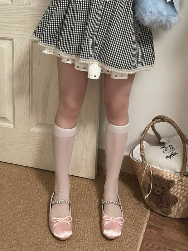Minimalist Sheer Calf Socks - Xi Shang Mei Shao