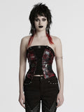 Black Red Punk Drawstring Tube Top