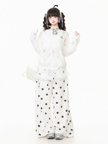 Summer White Hooded Star Embroidered Jacket - Languid Park