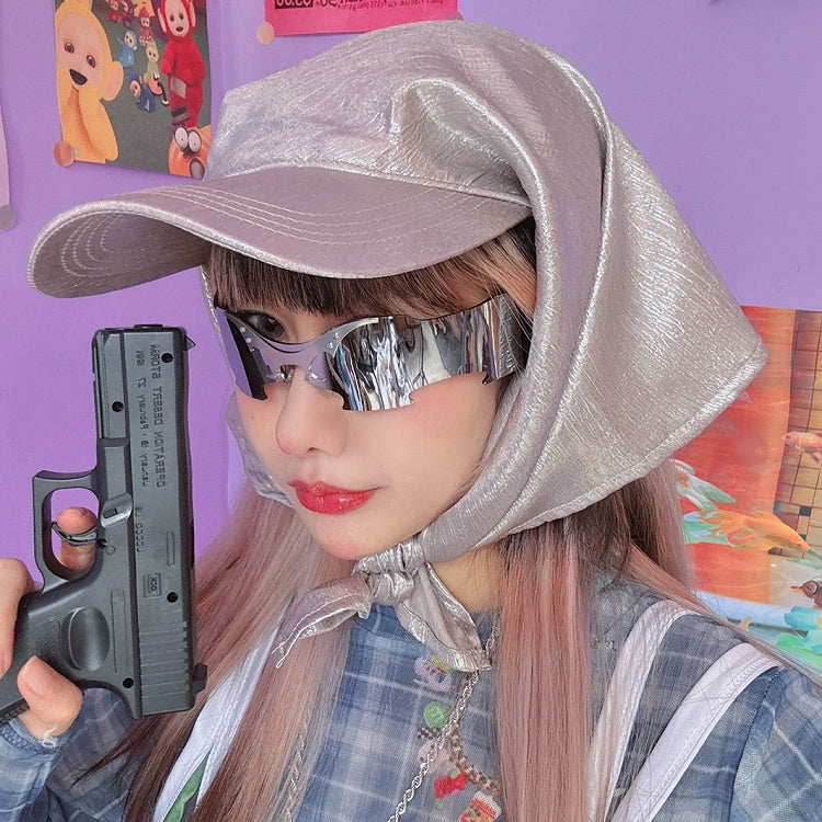Kappe Baseball Silber Fashion Gyaru Y2K