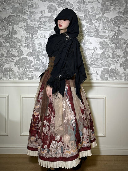 Black Wasteland Shawl Punk Hooded