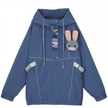 ズートピア ニックとジュディ グリーン/ブルー フード付きジャケット