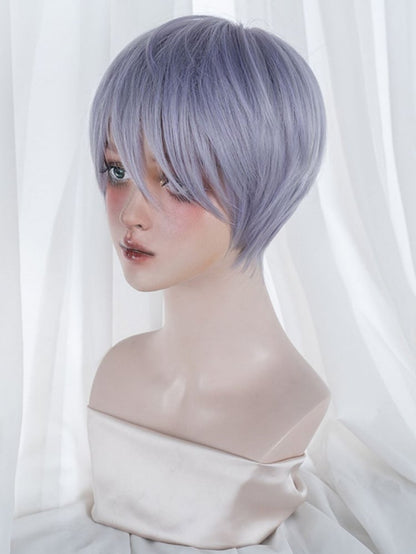 Lila-blaue Ombre 28CM Ouji Kurzhaarperücke