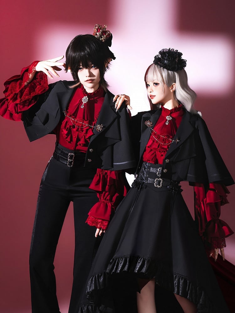 Ouji Black Lolita Blazer Cape Collar