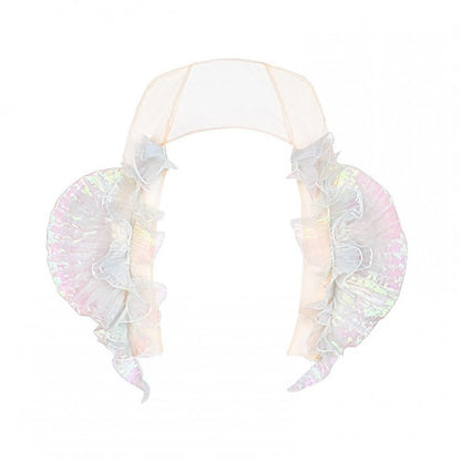 Kaskadierendes, hautfarbenes, transparentes Bolero-Design mit flossenförmiger Rüsche aus Tüll