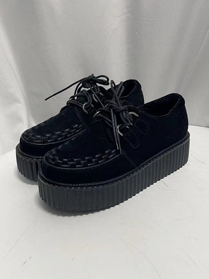 Closure Lace-up Harajuku Black Design Platforms